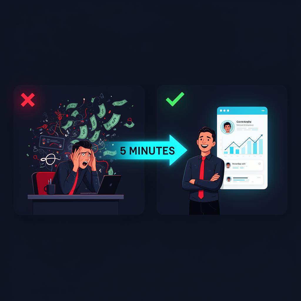 Before and after: confused Shopify seller versus confident seller with clear customer profile